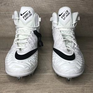 Nike Force Savage Football Cleats White & Black 16
